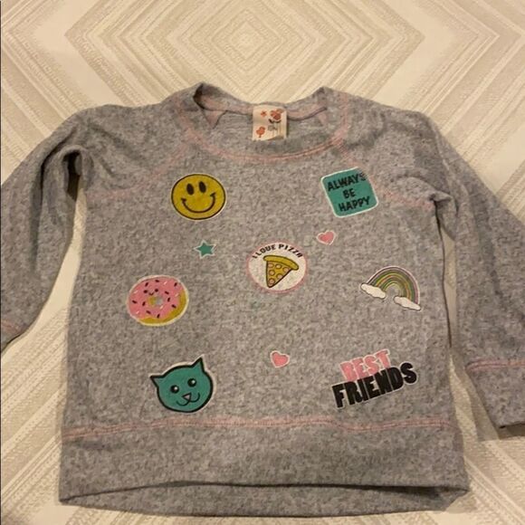 Lily Bleu Little Girls Graphic Patch Sweatshirt - Picture 1 of 8